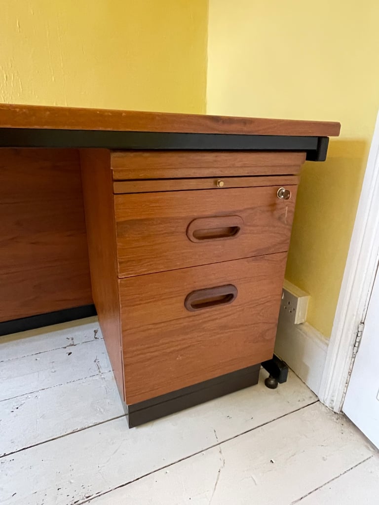 Still available: Large wooden computer desk and lockable cabinet