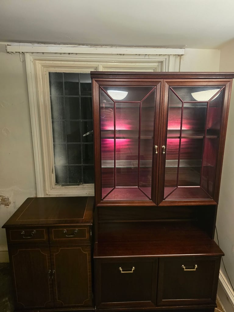 image for Mahogany Type finish Display Cabinet and storage unit