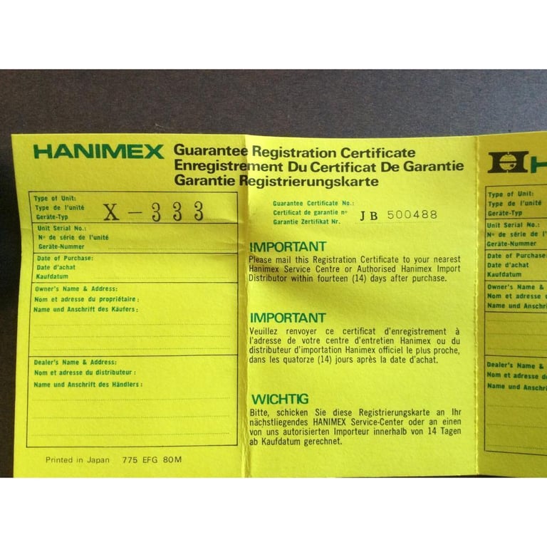 HANIMEX X333 Electronic Flash 