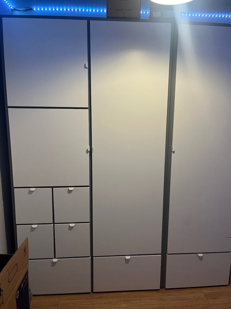 image for FREE white ikea Visthus wardrobes 