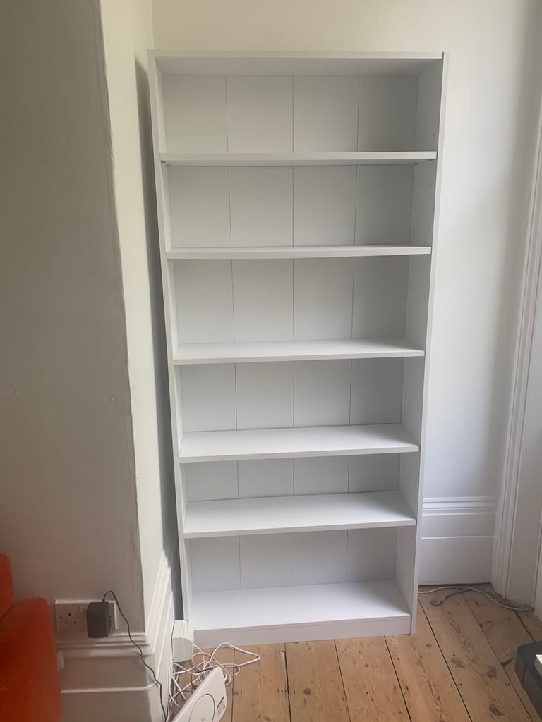Full size white bookcase