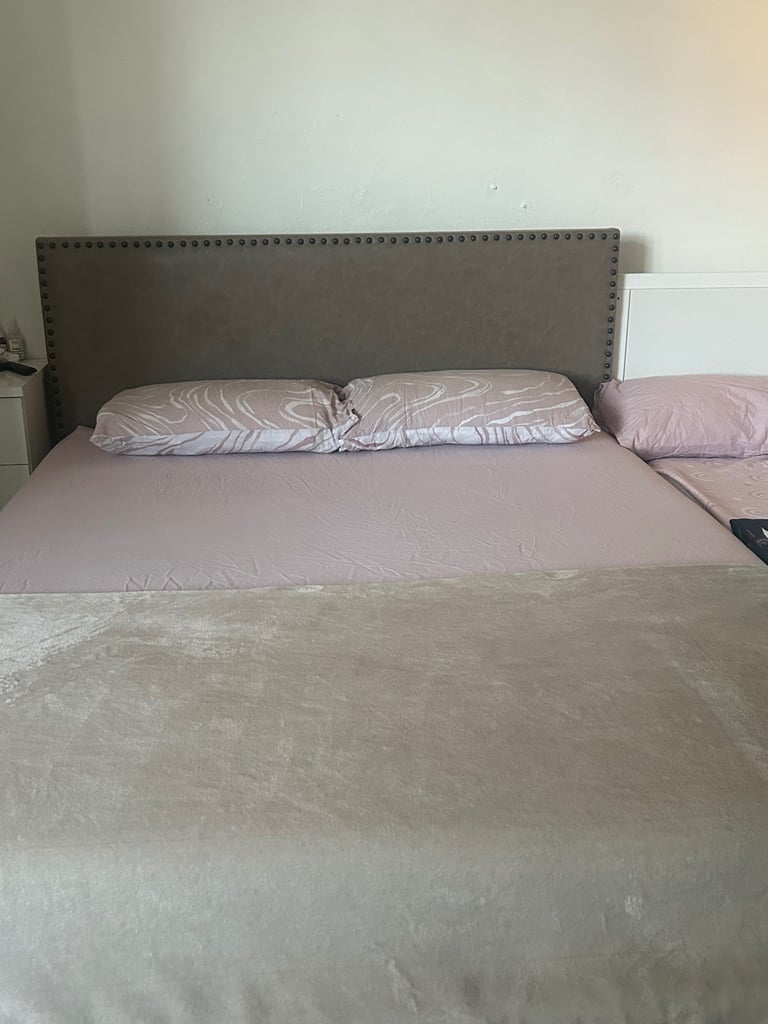 image for King size bed frame with mattress 