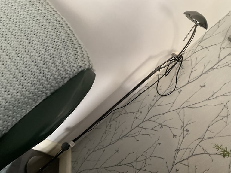 Two lovely modern floor lamps Silver, adjustable arms