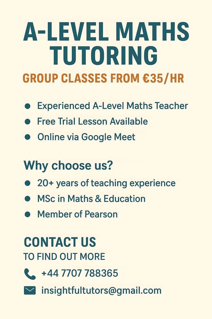  Premium A-Level & O-Level Maths Tutoring – Group Classes Online
