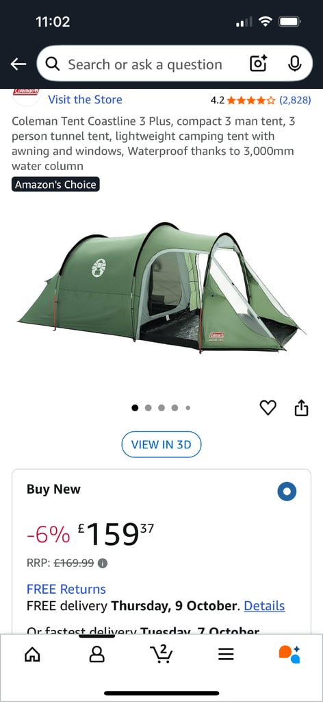 image for Coleman Tent Coastline 3 Plus