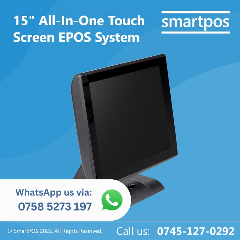 15” NEW EPOS System Retail Hospitality Salon Takeaway Restaurant With Software