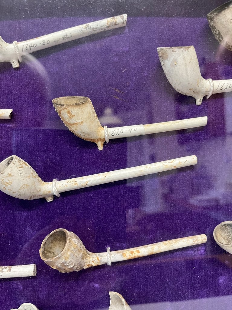 Clay smoking pipes. 