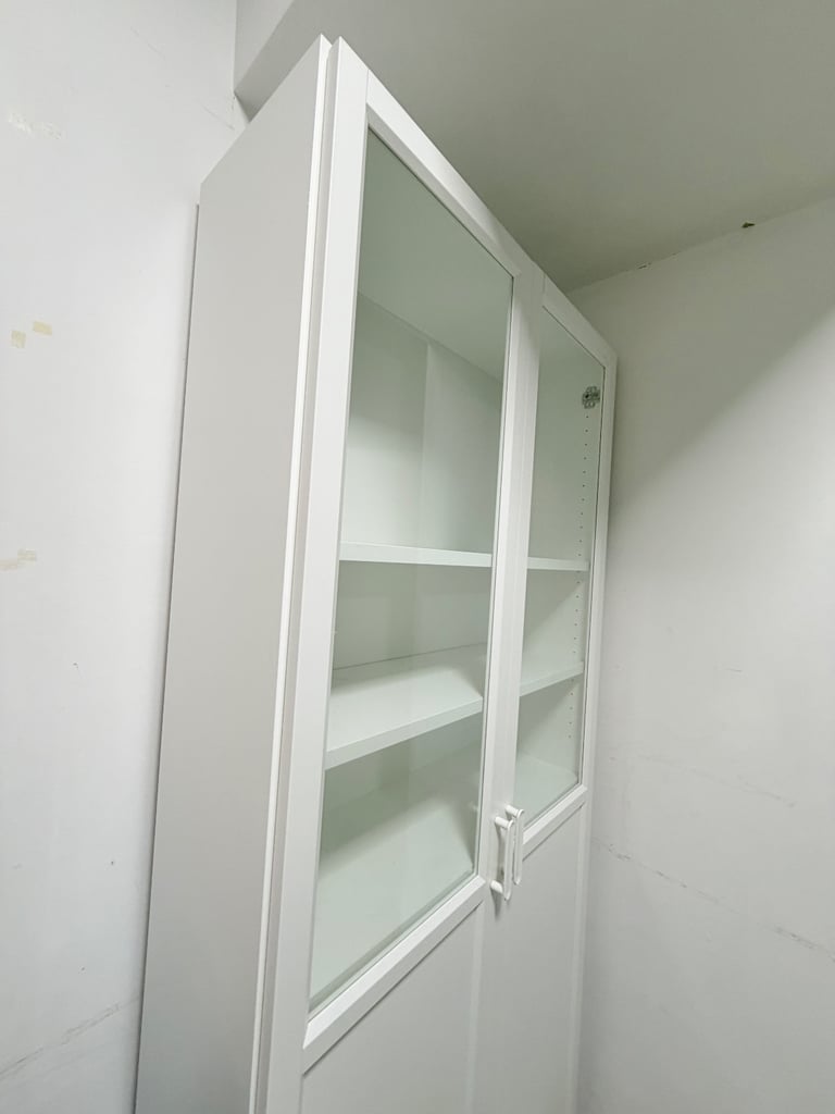 IKEA BILLY / OXBERG Bookcase with panel/glass doors, white, 80x30x202cm