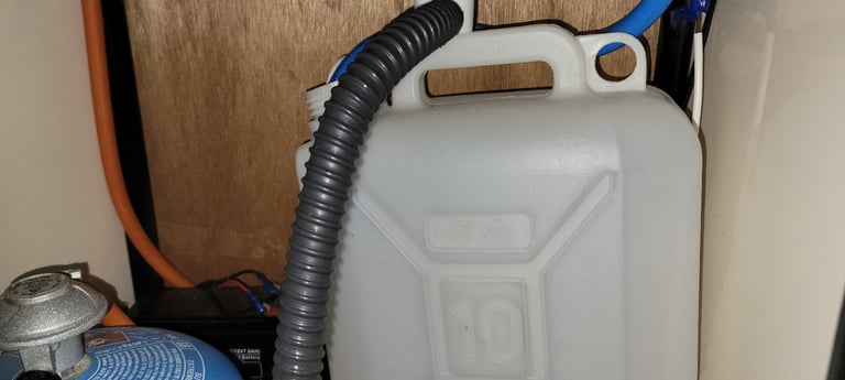 Camper van sink and gas burner hob with 2x USB and cigarette lighter style charging ports