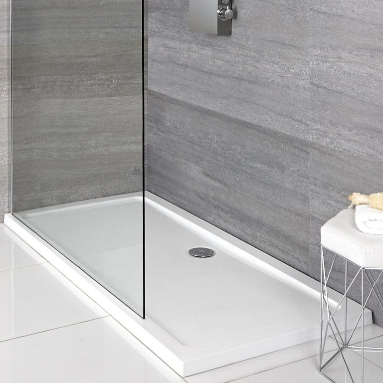 image for [OPENED] Milano Lithic Low Profile Rectangular Shower Tray – 1200mm x 700mm