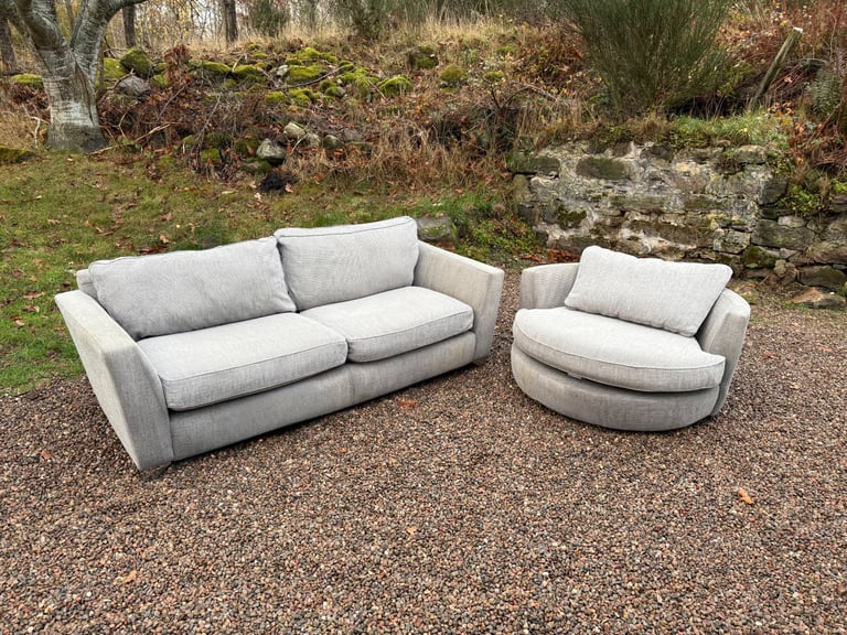 image for DFS Three Seater Sofa & Cuddle Chair (Delivery Available)