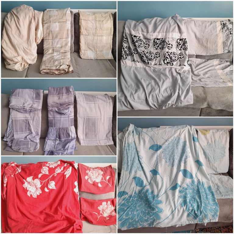 5x Sets of Double Duvet Cover Pillowcase Valance Sheets Lot Bundle 