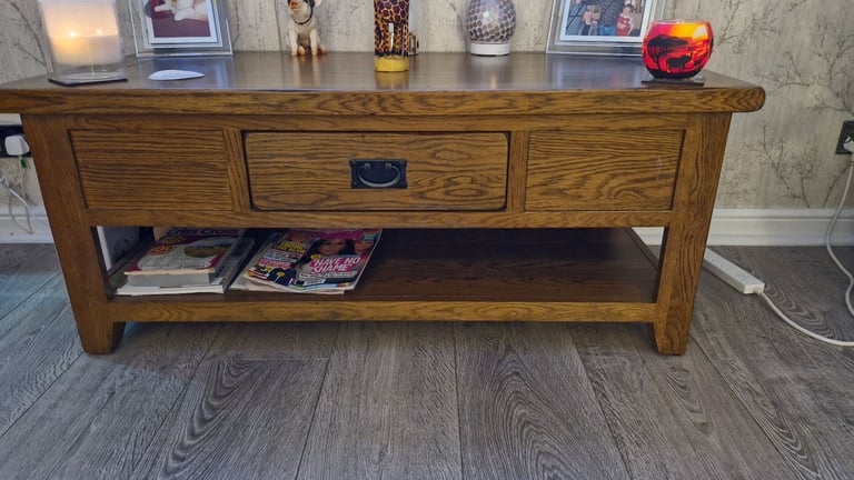 solid oak coffee table