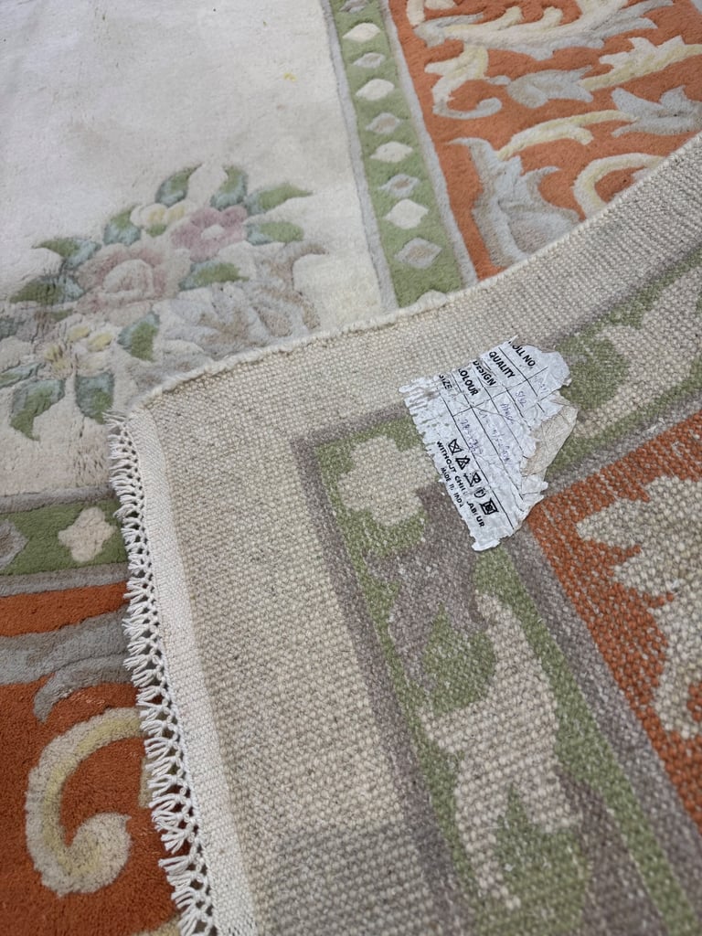 Extra large handmade oriental rug 370x 280 cm