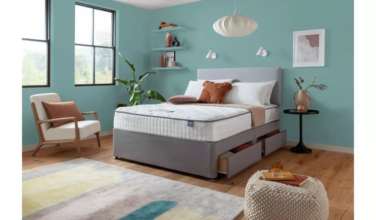 King Divan Bed 5ft – Headboard + Mattress Combo – Same Day Delivery – COD