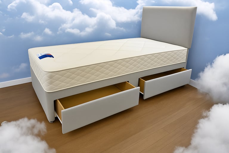 image for Contemporary Divan Bed with Mattress and Storage Perfect for Stylish Home Living