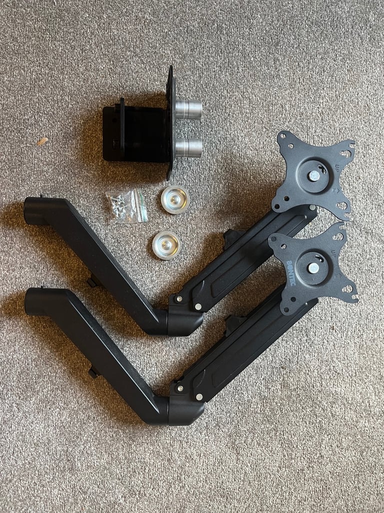 image for BONTEC Dual Monitor Stand Arm Desk Mount - Screen Mounting Screws Included