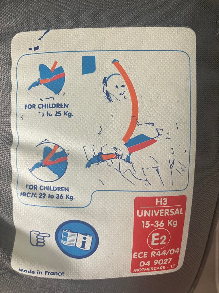 Mothercare Backless Booster Seat 15 - 36 Kg VGC