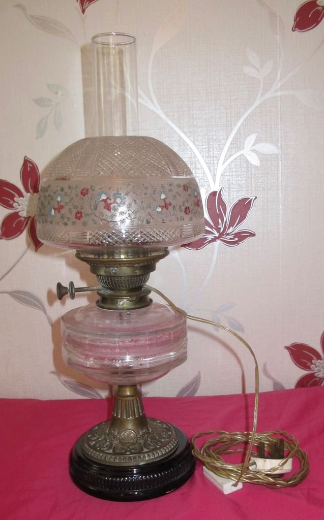 Antique Oil Lamp (converted to electric) 