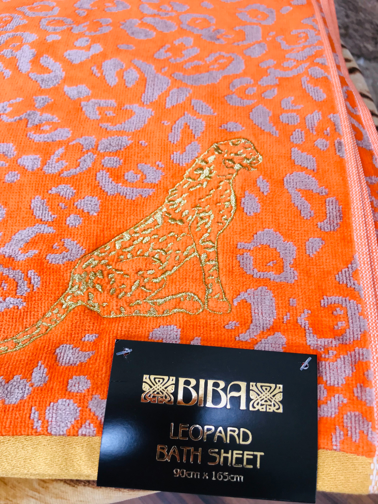 NEW BIBA LEOPARD ANIMAL PRINT BATH SHEET OR BEACH TOWEL