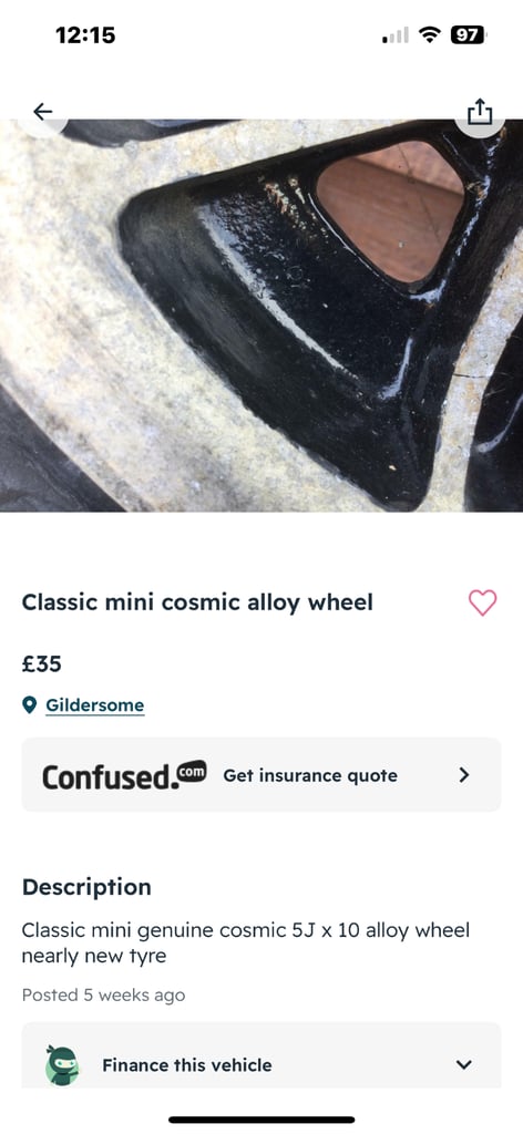 Classic mini cosmic alloy wheel