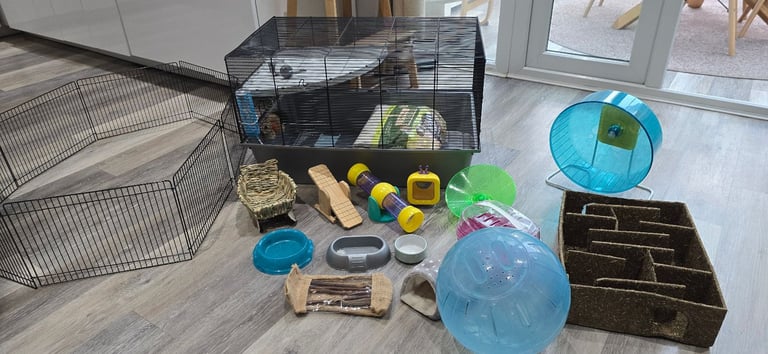 Hamster cage and accessories