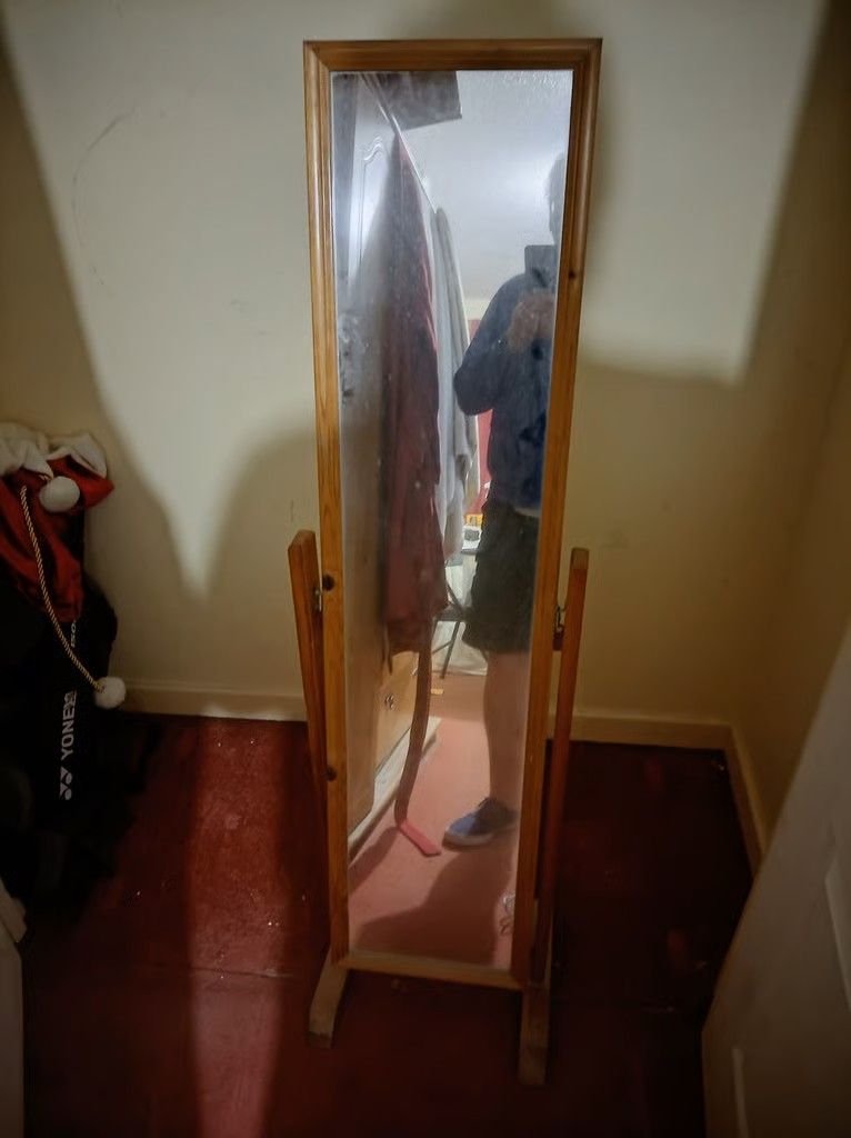 Free Standing full length wooden mirror 360 degree swivel