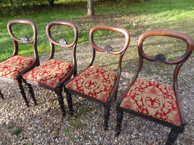 set of 4 Victorian balloon back chairs
