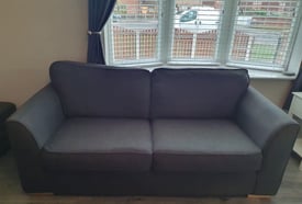 3 Seater, 2 Seater & matching foot stool - Charcoal Grey
