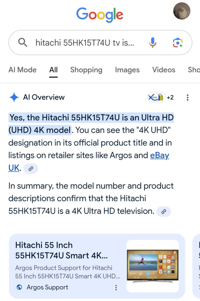 55 inch Hitachi UHD 4K Smart TV & firestick for sale 