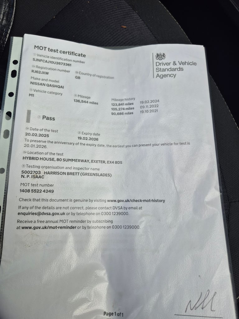 Nissan, QASHQAI, Hatchback, 2012, Manual, 1461 (cc), 5 doors