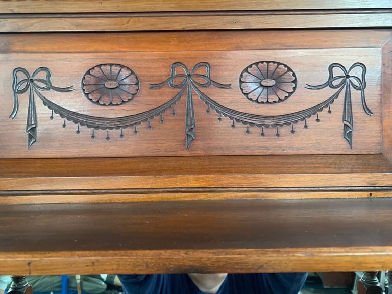 Display Cabinet/ Dresser Antique Edwardian Mirror Back Walnut 