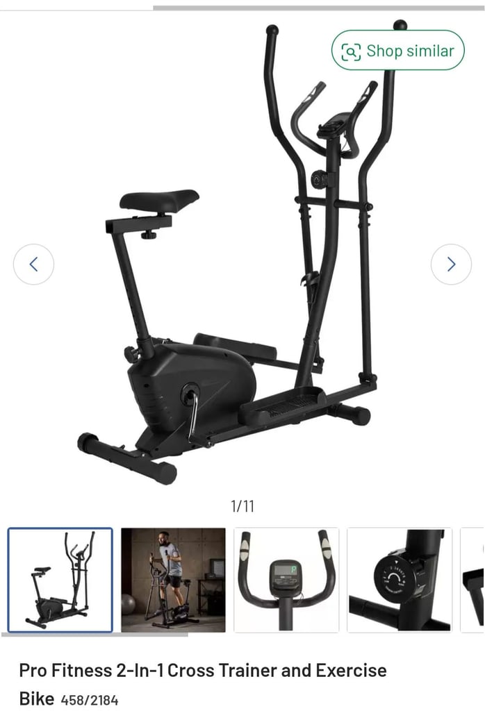 image for Pro Fitness 2-In-1 Cross Trainer and Exercise Bike
