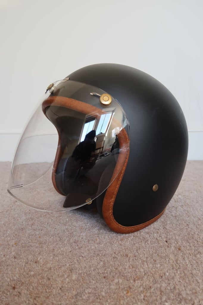 Hedon Hedonist Open Face Motorcycle Helmet with Detachable Clear Visor Size Medium