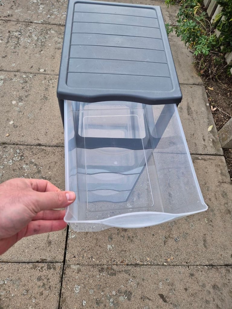 3-Drawer Plastic Storage Tower – Narrow Organizer Unit