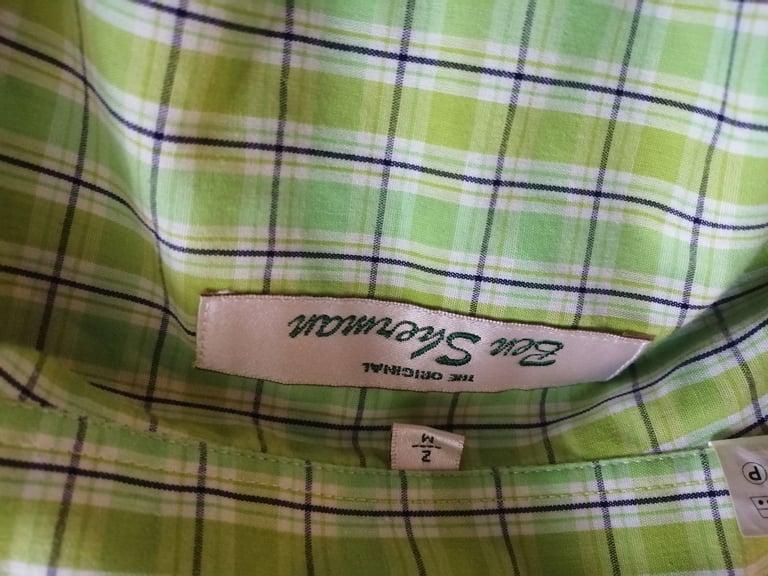  BEN SHERMAN ORIGINAL  SHIRT SIZE MEDIUM GREEN MIX CHECK SOUTHSEA PO5 2RE
