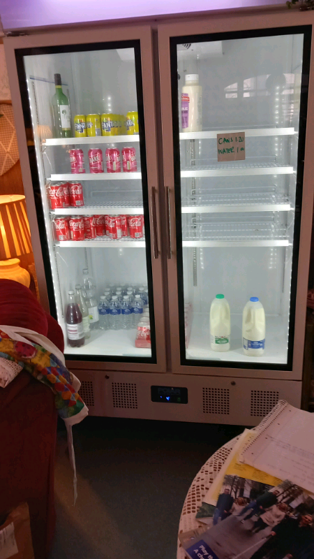 Double door display fridge