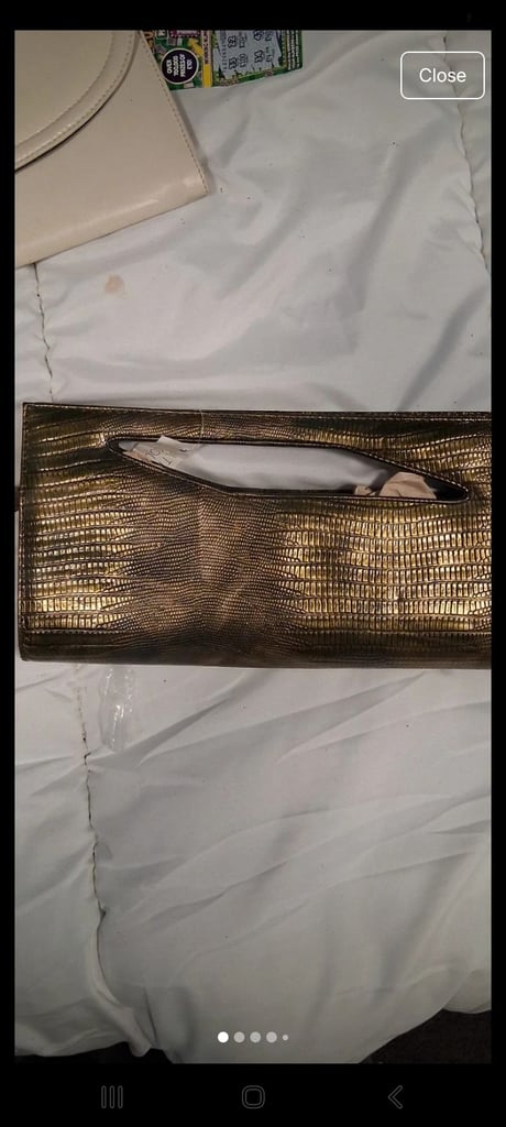 image for Women's ultimate collection gold  coloured clutch bag 