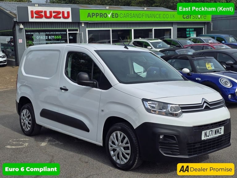 2021 Citroen Berlingo 1.2 PureTech Petrol Van in White, 63,400 miles, ULEZ Euro 6, 6-speed manual...