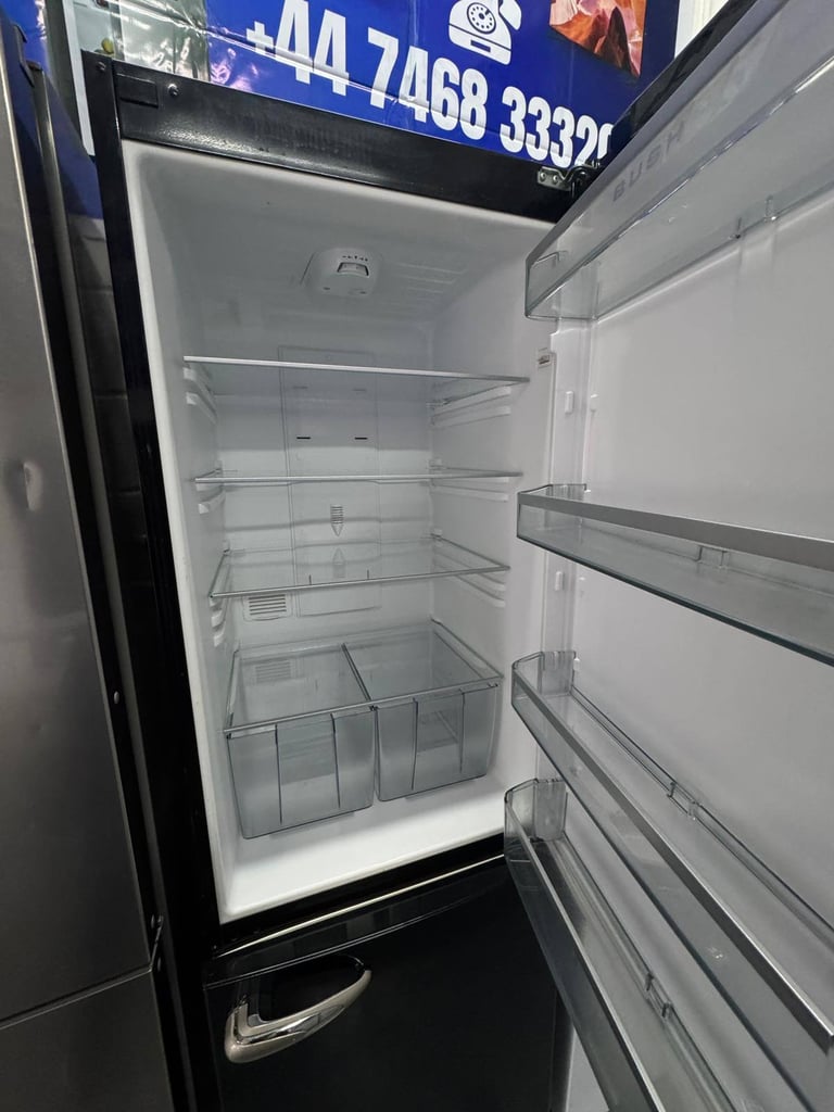Bush 60/40 Retro Frost Free Fridge Freezer – Black - Free Same Day Delivery