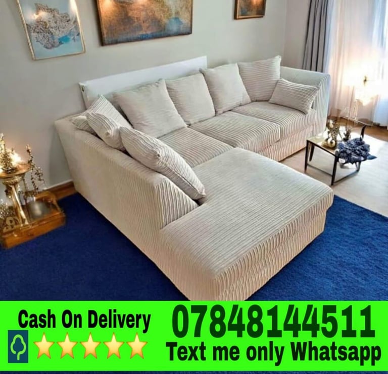 image for *-Premium Quality Sofas - Corner L U Shape 3 2 Seater With Stool