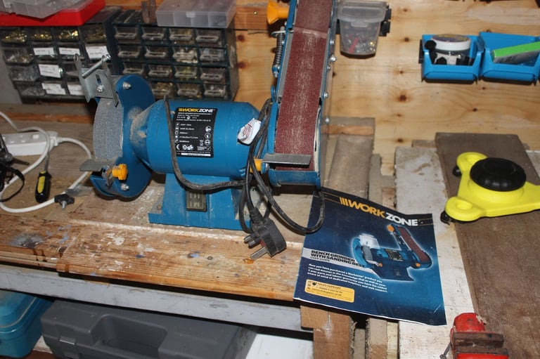 Garage sale of power tools. Drill / electric saw / sander / staple + nail gun / drill / lawn mower