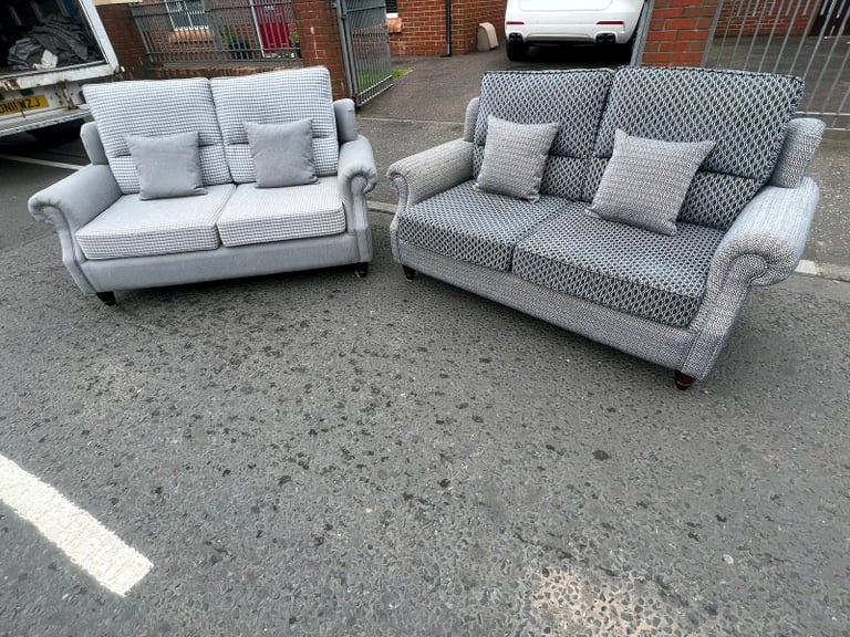 3 and 2 seater sofa in a grey fabric thus was handmade £499