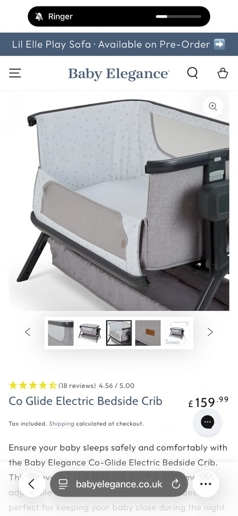 Baby elegance co glide next to me crib