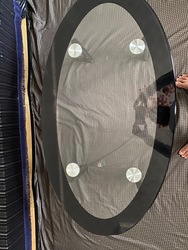Elegant Oval Glass Coffee Table - Modern Design