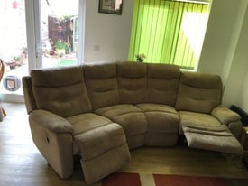 Recliner curved 4 seater sofa and armchair