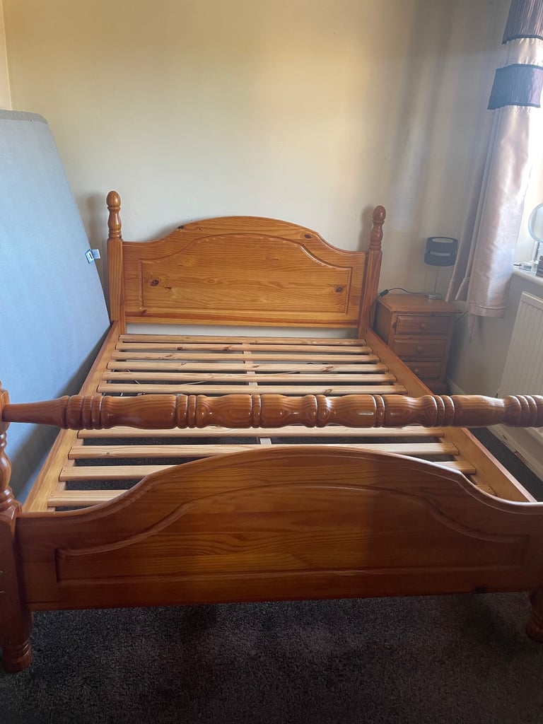 image for Solid Pine king size bed 