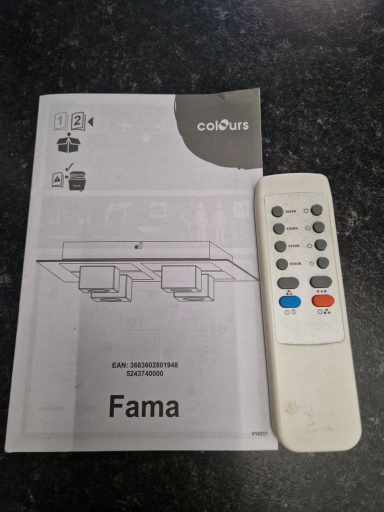 Colours ceiling lights with remote