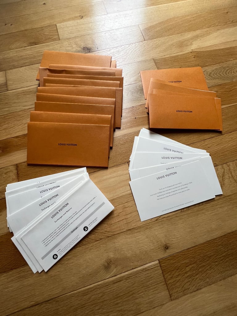 Huge bundle of Authentic Louis Vuitton designer packaging