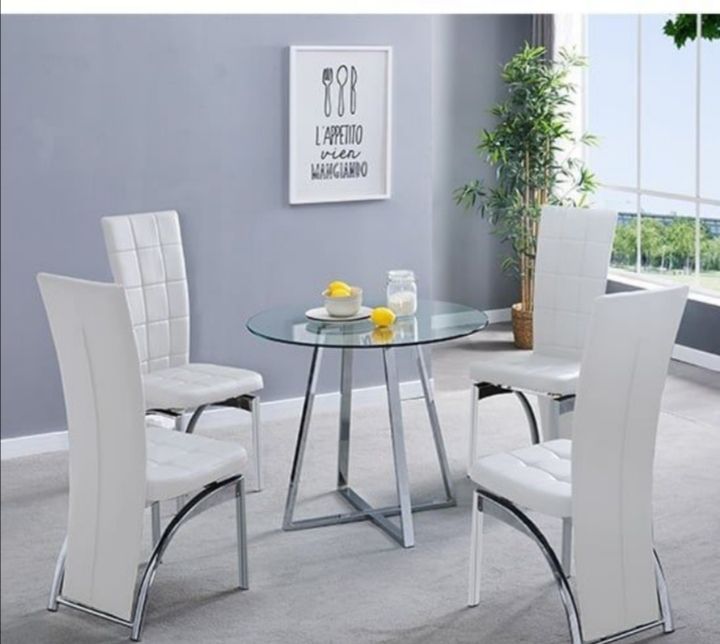 image for Small round dining room table and chairs 